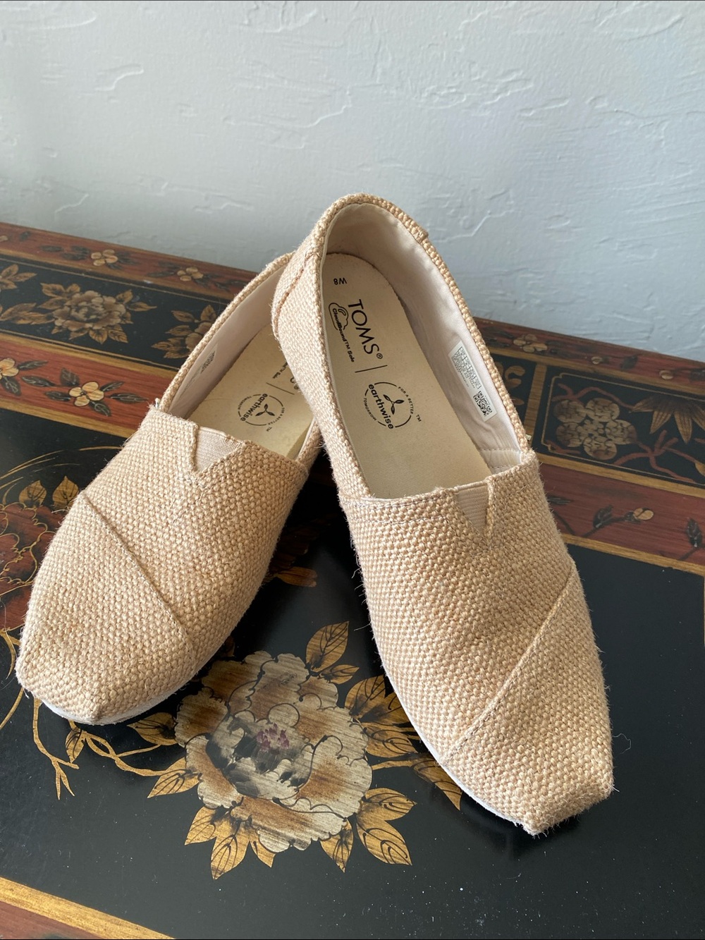 Toms Beige Canvas Women's Slip-On Flats